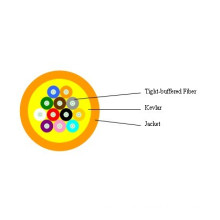 12 Core Indoor Optical Fiber Cable with Flame Retardant PVC